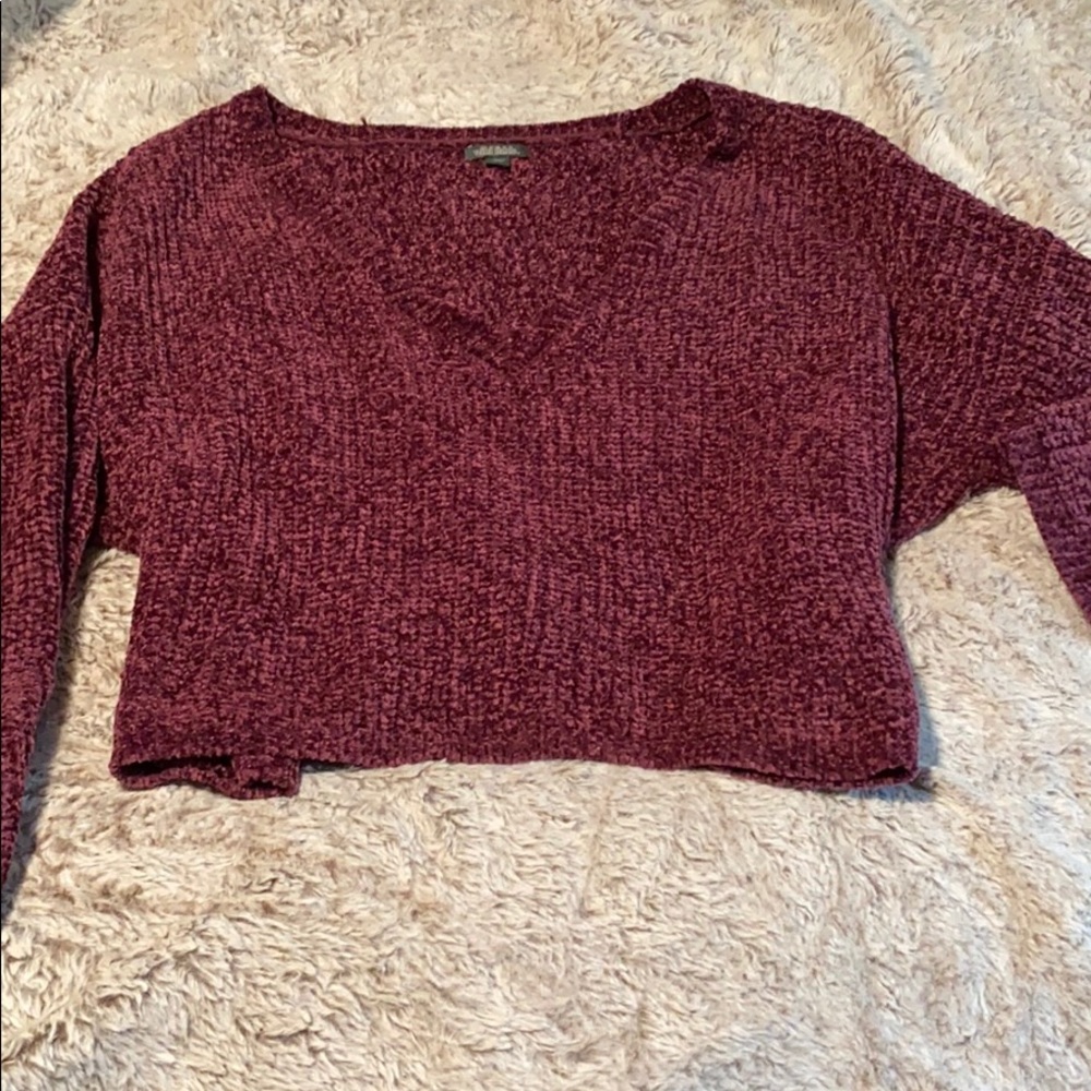 Long sleeve purple knit sweater